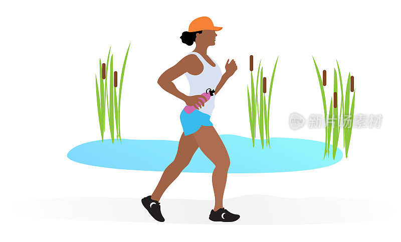 African American Woman Jogging